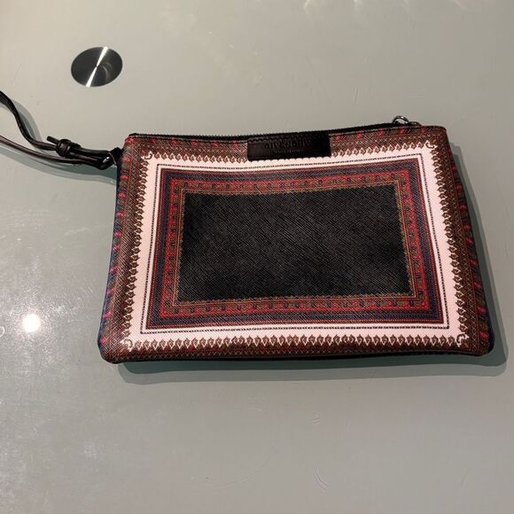 GIVENCHY Black Red & Blue White Scarf Print PVC Leather Tote Bag w inside bag - Picture 8 of 16